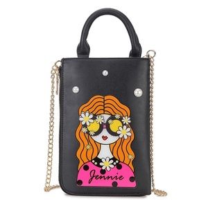 Women funky novelty lady face crossbody